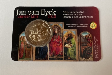 2 Euro Gedenkmünze Belgien 2020 - Jan van Eyck in Coincard